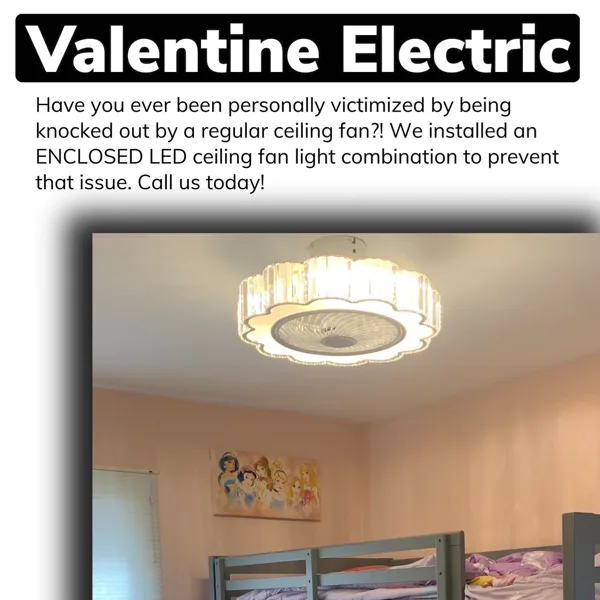 Enclosed LED ceiling fan light combination